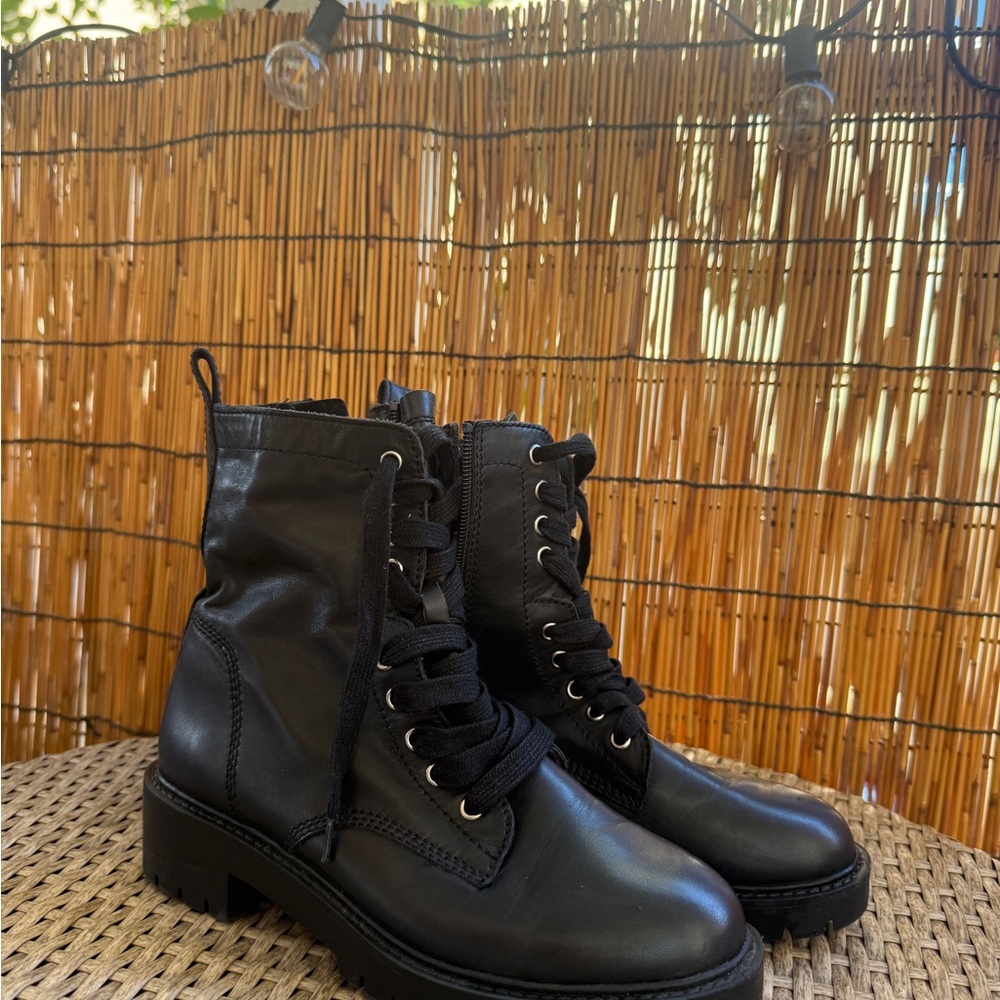 Steve Madden Black Combat Boots